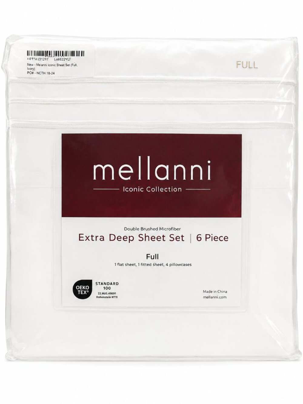 Mellanni Full Sheet Set 6Pcs Bedding,ultra SoftCooling Sheet 4 Pillowcases Ivory
